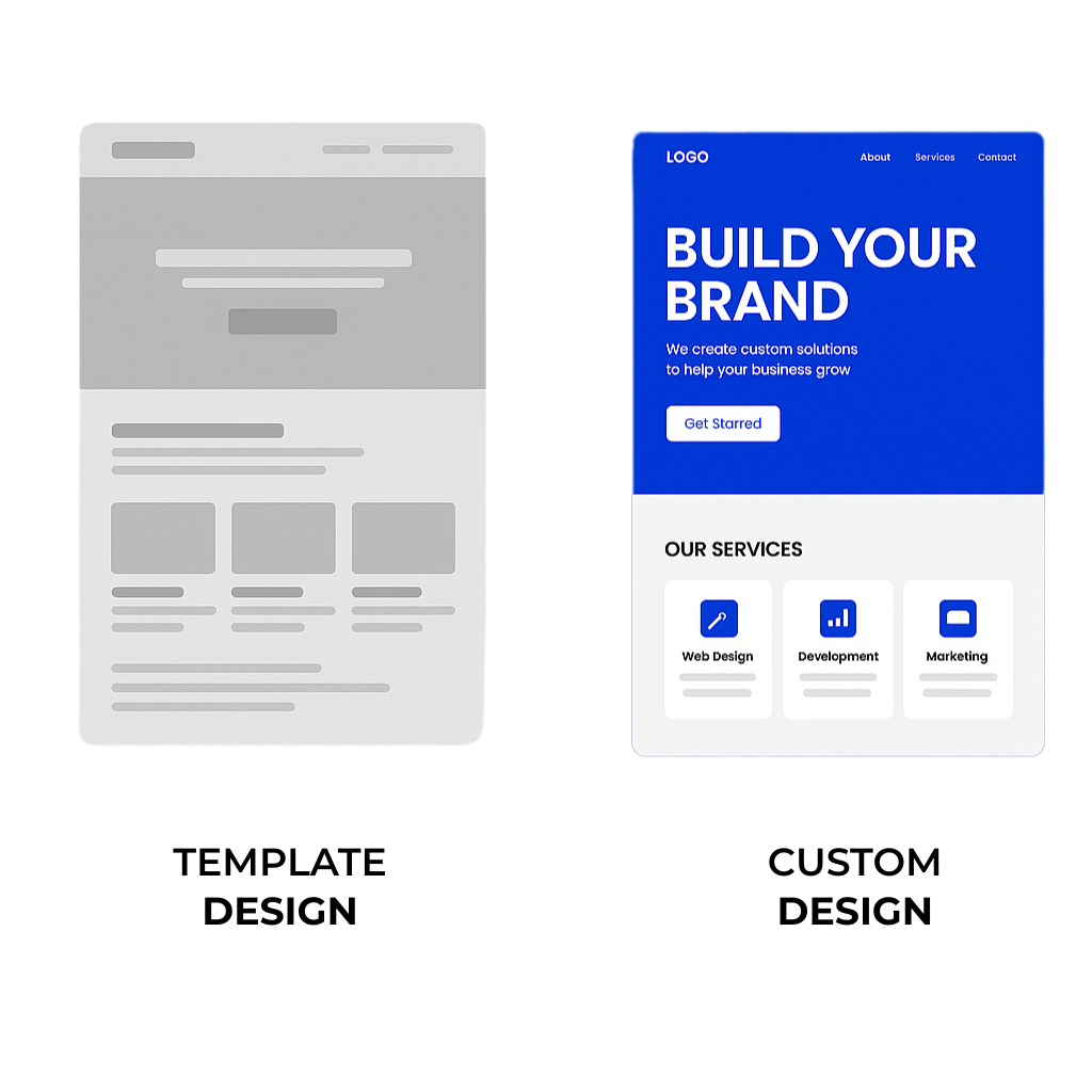 TEMPLATE WEB DESIGN VS CUSTOM WEB DESIGN - Clickmatt PVT LTD